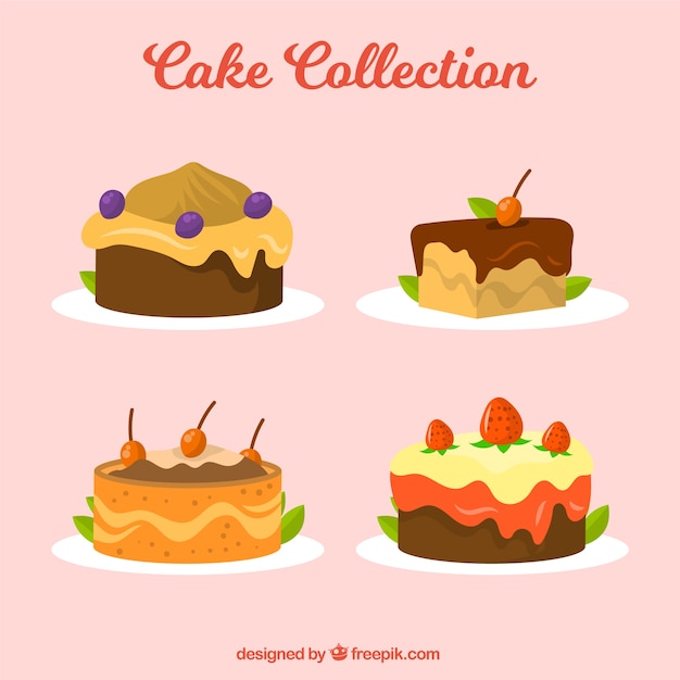 Collection of four tasty cakes