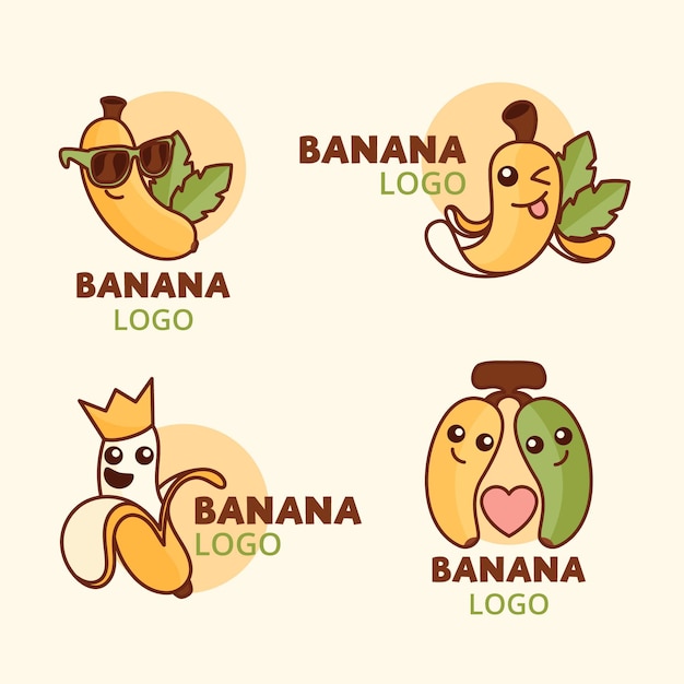 Collection of funny banana logos