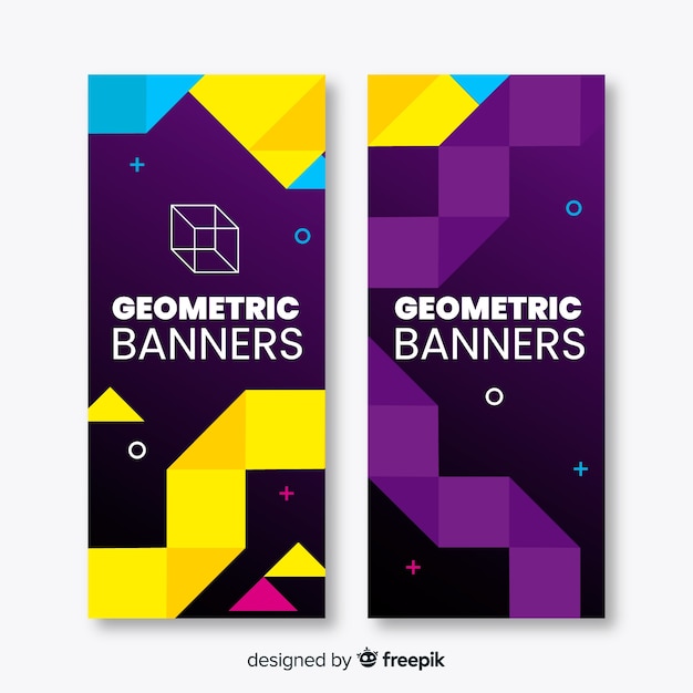 Collection of geometric banners