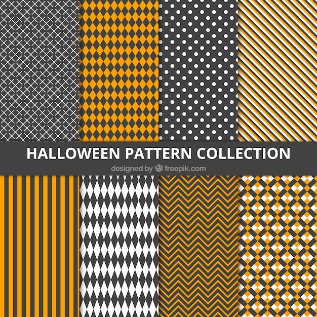 Free Vector collection of geometric halloween patterns