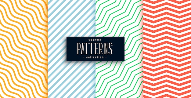 Collection of geometric minimal lines pattern set