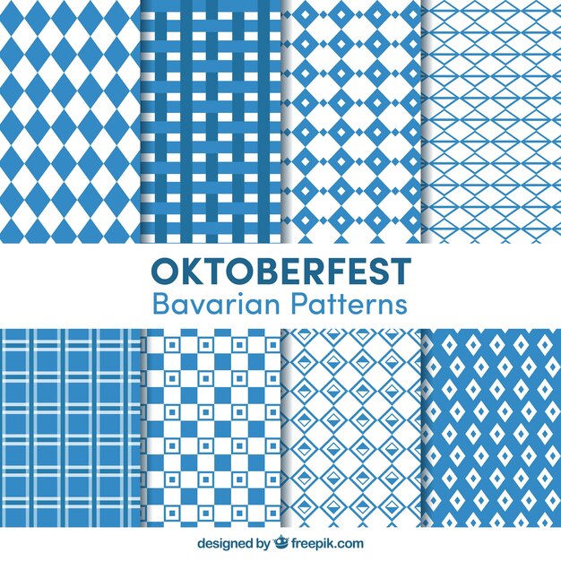 Collection of geometric patterns for oktoberfest