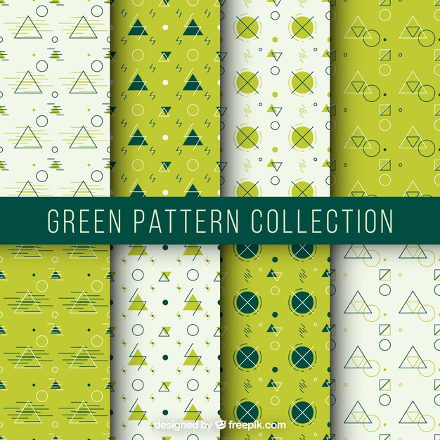 Collection of geometric shapes pattern 