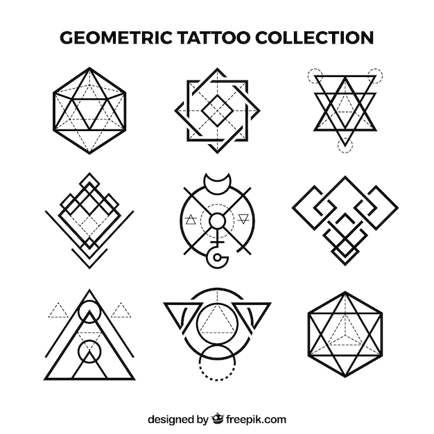 Collection of geometric tattoo