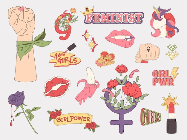 Collection of girl power vectors