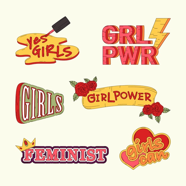 Collection of girl power vectors