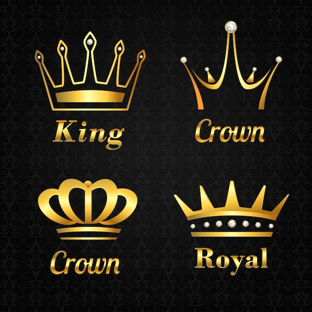 Collection of golden crowns