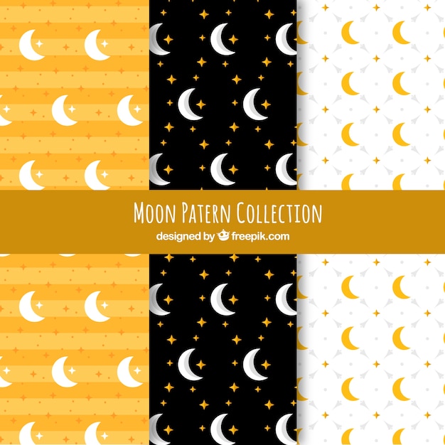 Collection of golden moon patterns