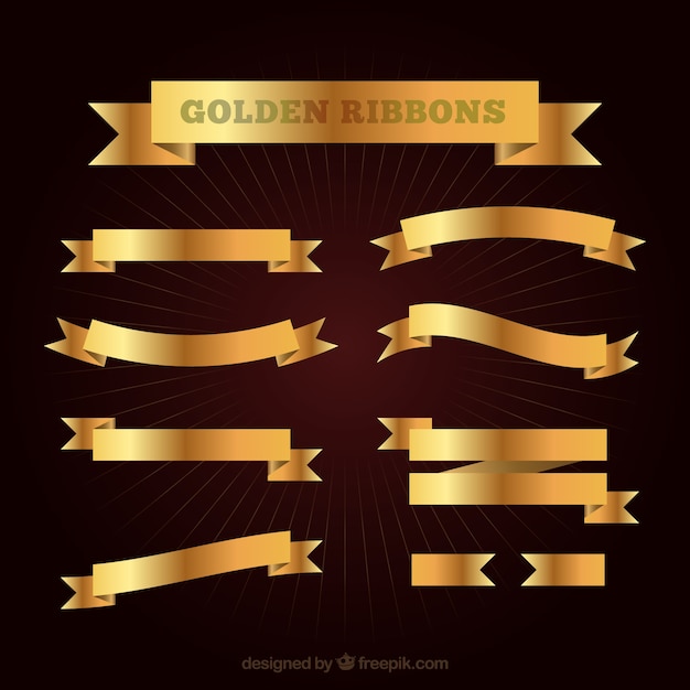 Collection of golden ribbons