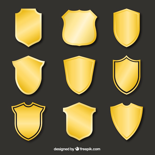 Collection of golden shields