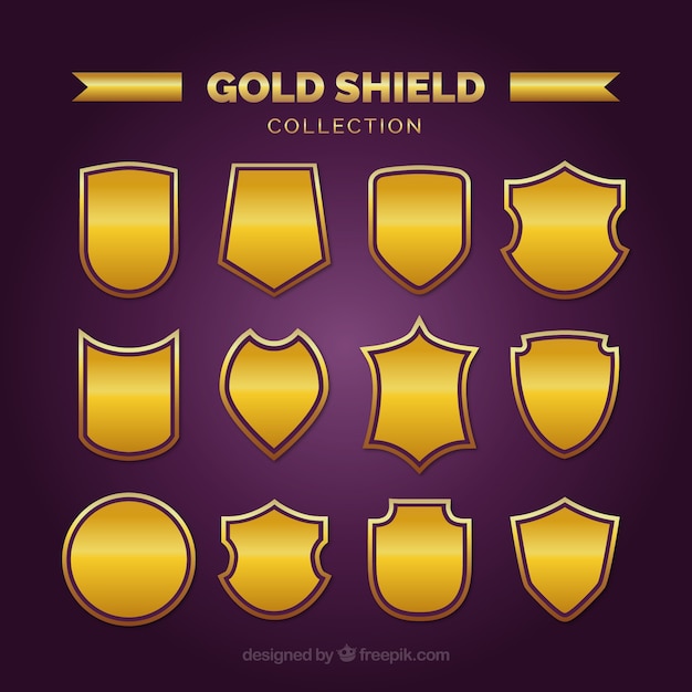 Collection of golden shields