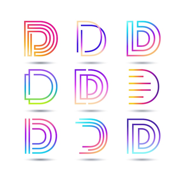 Free Vector collection of gradient d logo templates