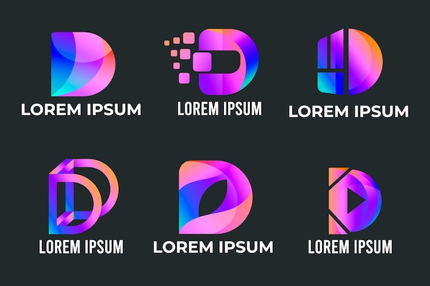 Free Vector collection of gradient d logos