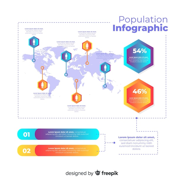 Free Vector collection of gradient infographic element