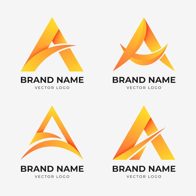 Free vector collection of gradient a logo template