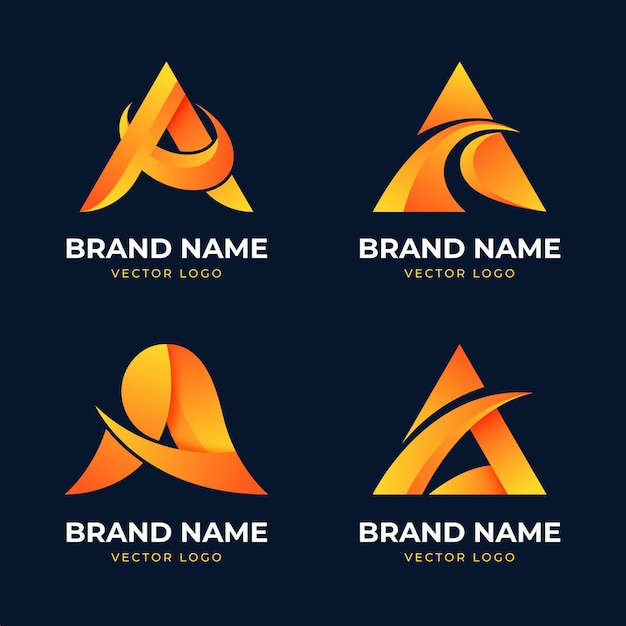 Free Vector collection of gradient a logo template