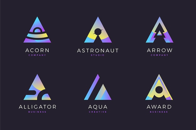 Collection of gradient a logos