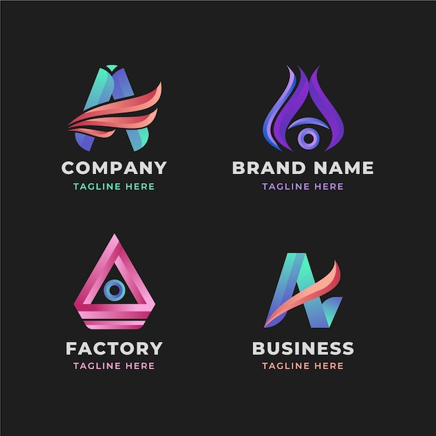 Free Vector collection of gradient a logos