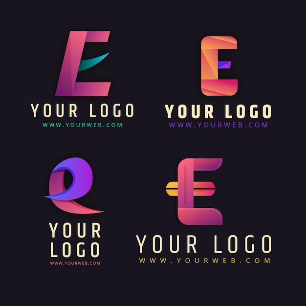 Free Vector collection of gradient o logo templates