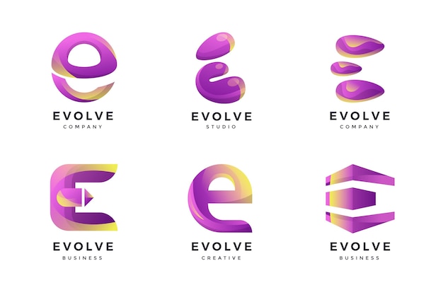 Free Vector collection of gradient o logo templates