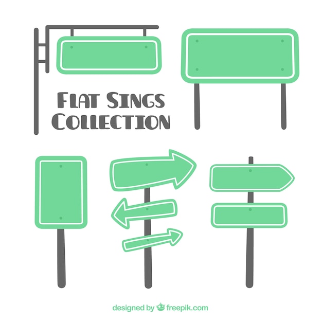 Free Vector collection of green sign