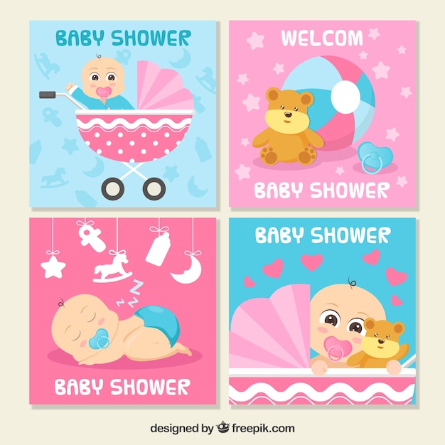 Collection of greeting cards for baby shower