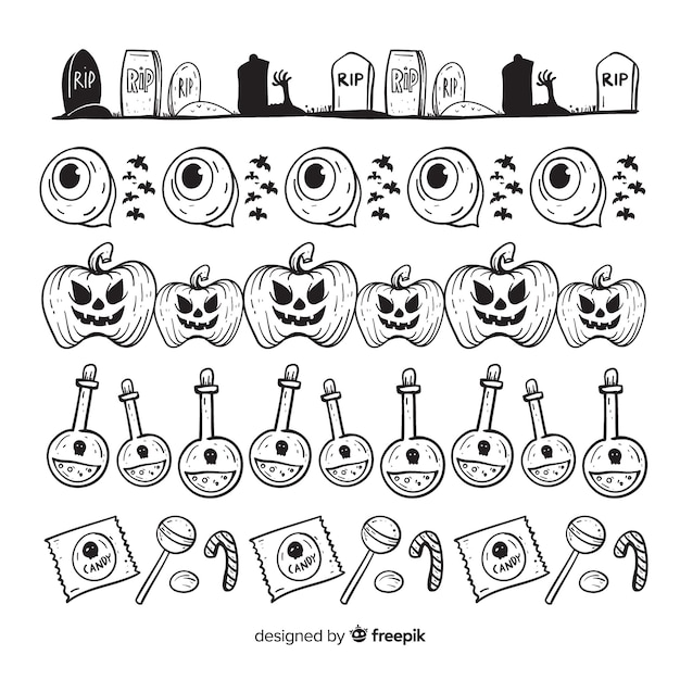 Free Vector collection of halloween borders