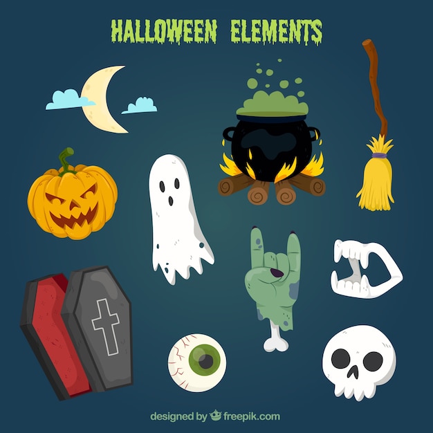 Collection of halloween elements