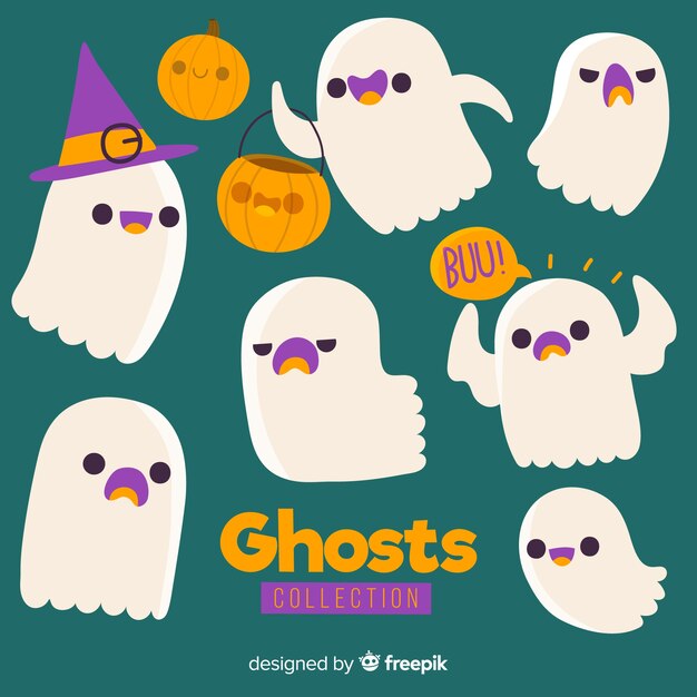 Collection of halloween ghosts