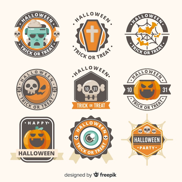 Collection of halloween label