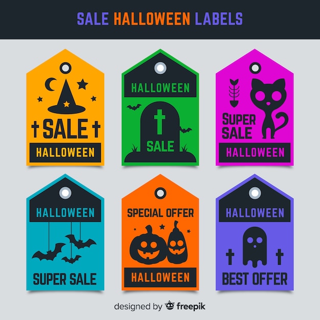 Collection of halloween sale badges