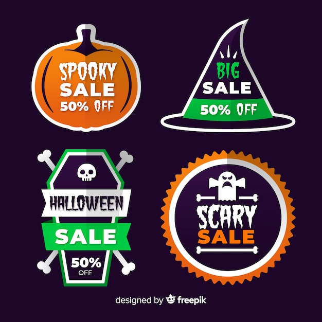 Collection of halloween sale label