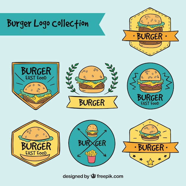 Free Vector collection of hamburger logos