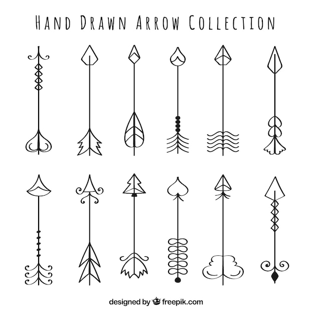 Free vector collection of hand drawn arrows