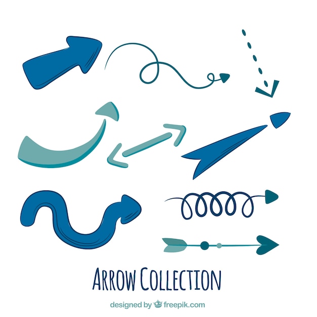 Free vector collection of hand drawn arrows