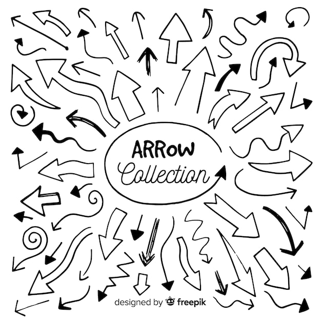 Collection of hand drawn arrows