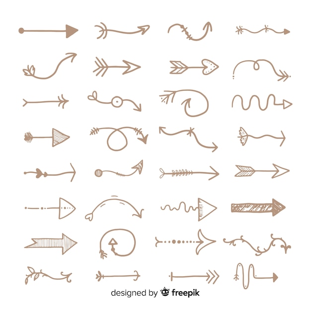 Free Vector collection of hand drawn arrows