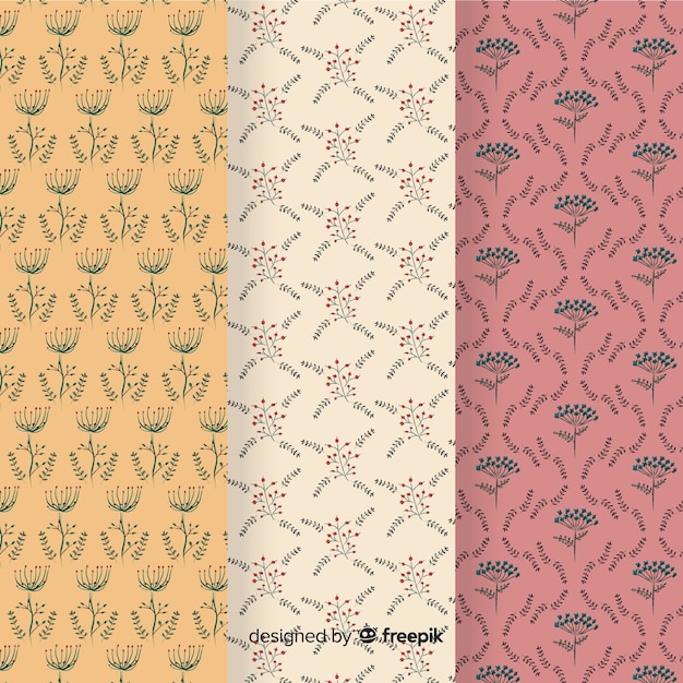 Collection of hand drawn autumn patterns