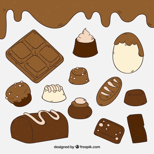 Free Vector collection of hand drawn chocolate bars