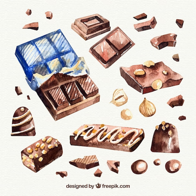 Free Vector collection of hand drawn chocolate bars