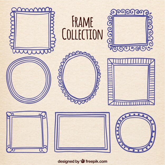 Collection of hand-drawn decorative frames