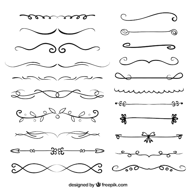 Collection of hand drawn dividers