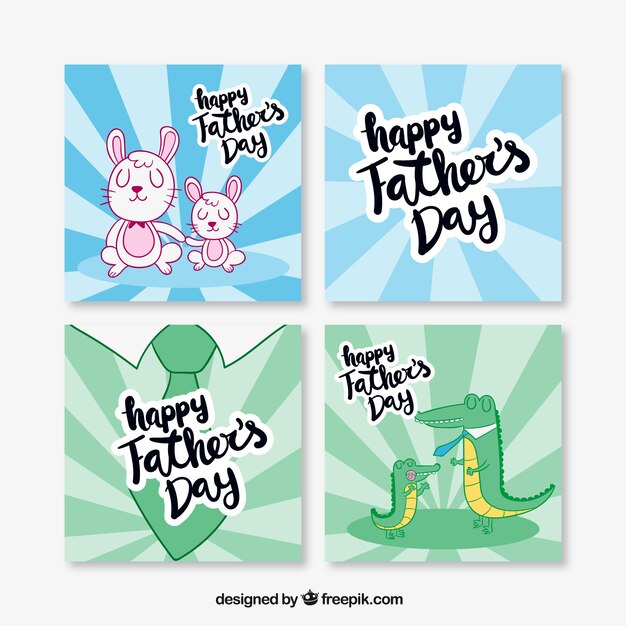 Collection of hand-drawn father's day cards