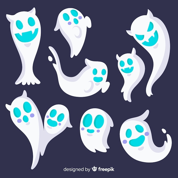 Free vector collection of hand drawn halloween ghost