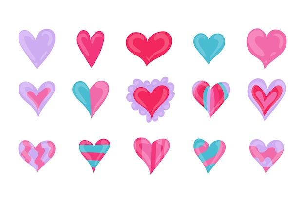 Free Vector collection of hand drawn heart illustrations