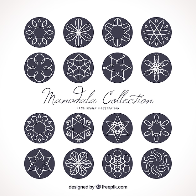 Collection of hand drawn mandalas 