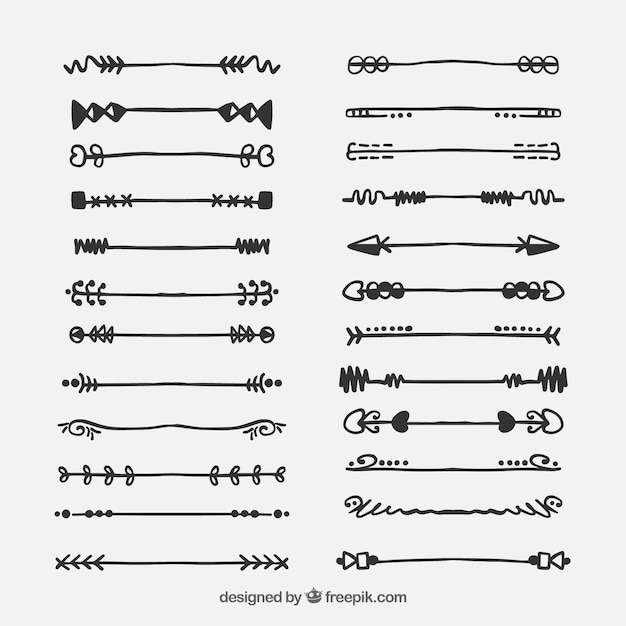 Free vector collection of hand drawn text dividers