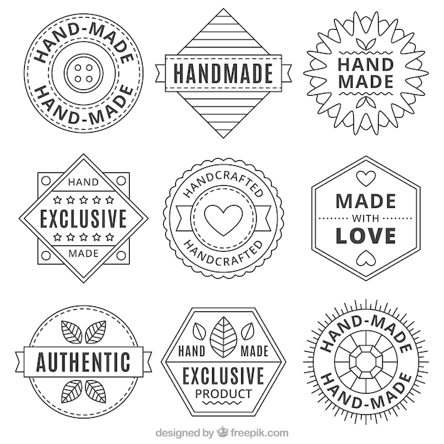 Free Vector collection of handmade vintage logos