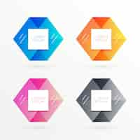 Free vector collection of hexagonal banners