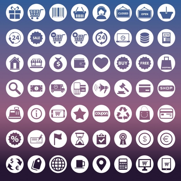 Free Vector collection of icons for e commerce